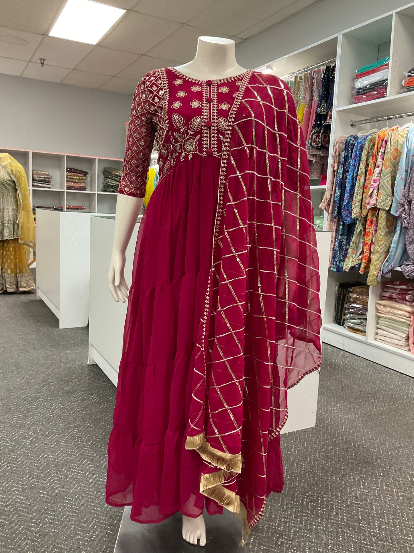 Classic Red Anarkali Suit
