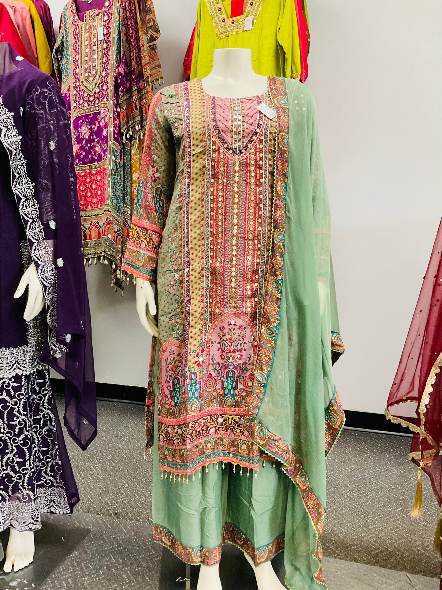 Pure viscose maslin with gota patiwork