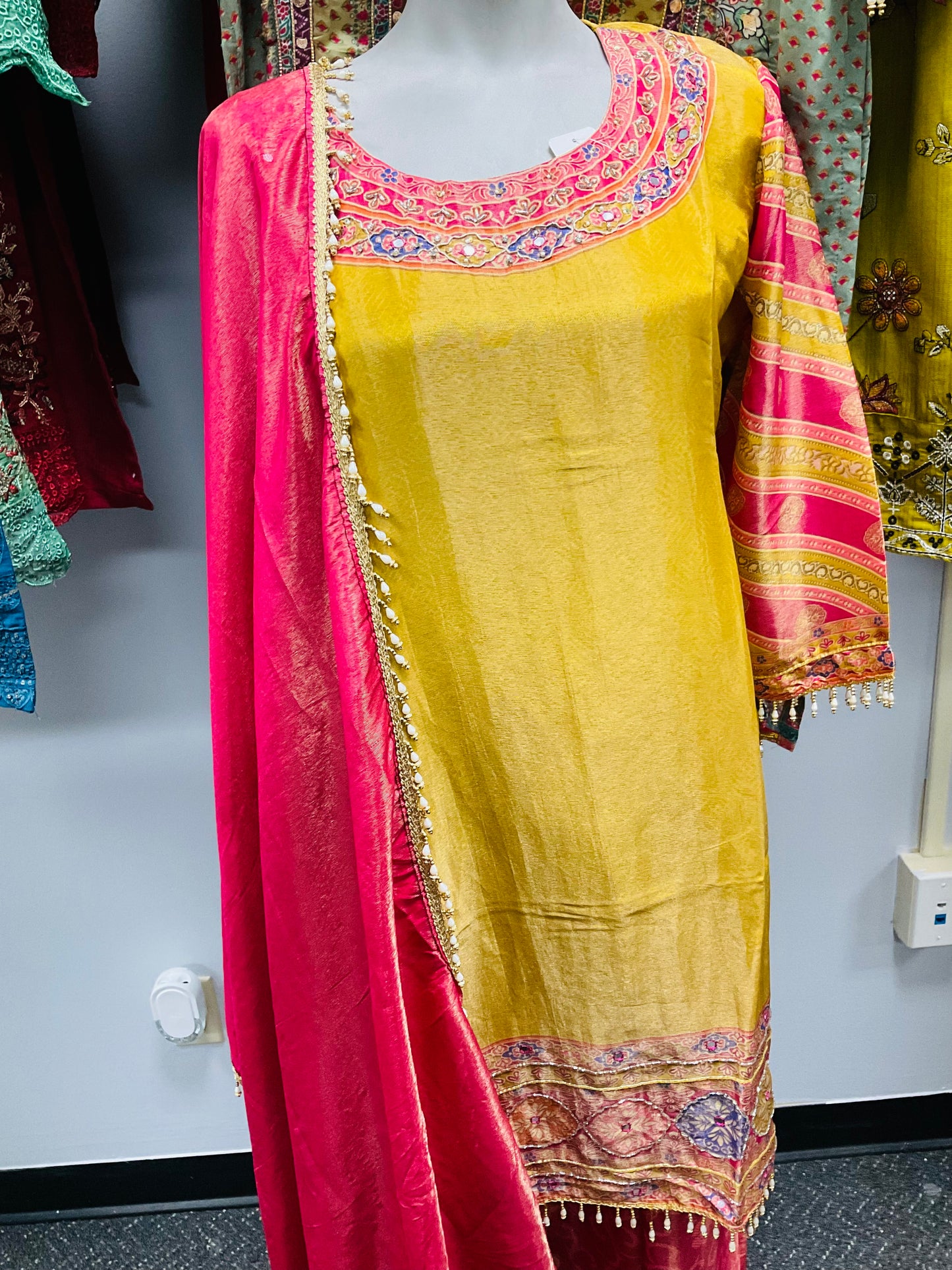Yellow viscose simmer suit