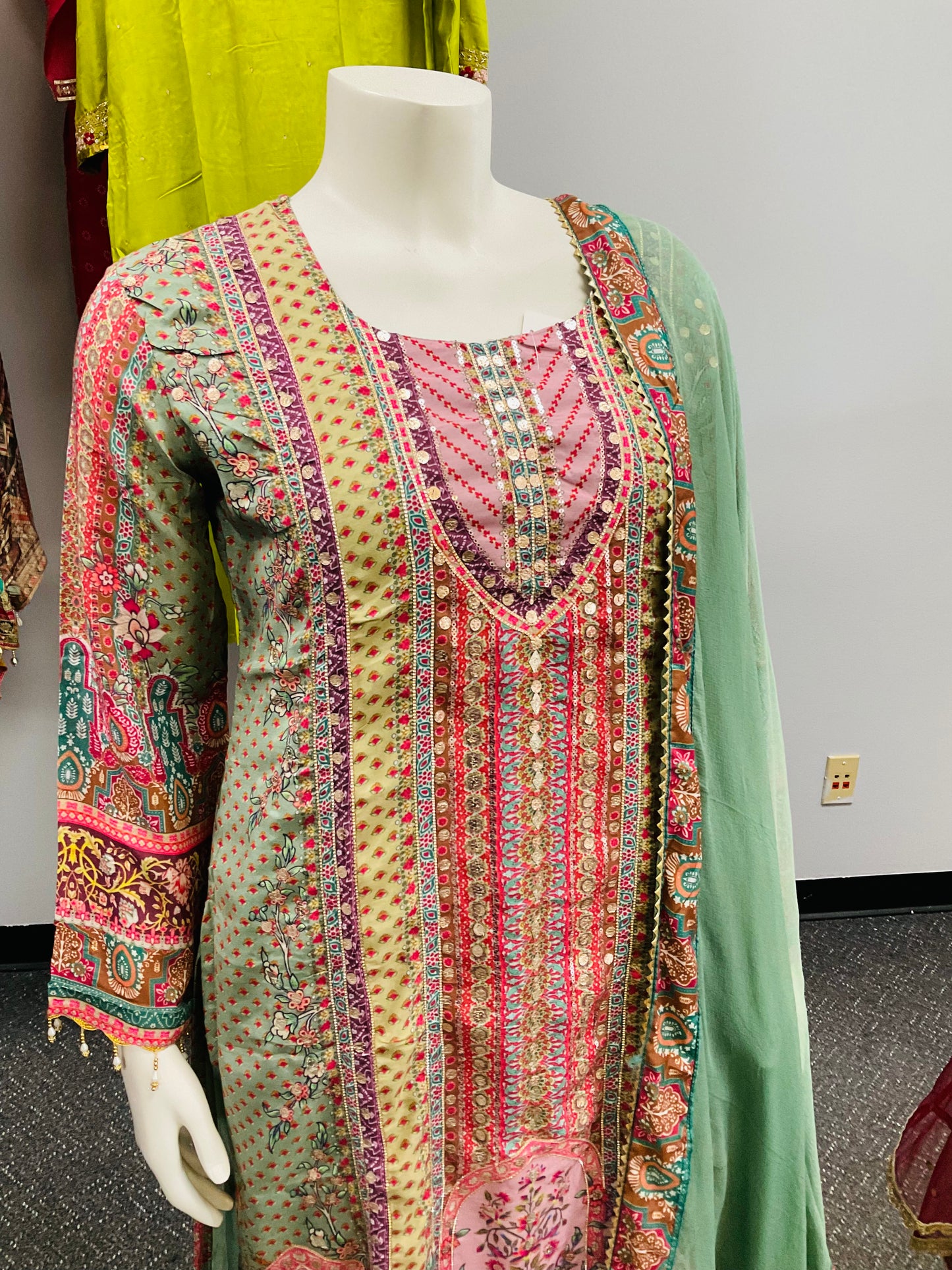 Pure viscose maslin with gota patiwork