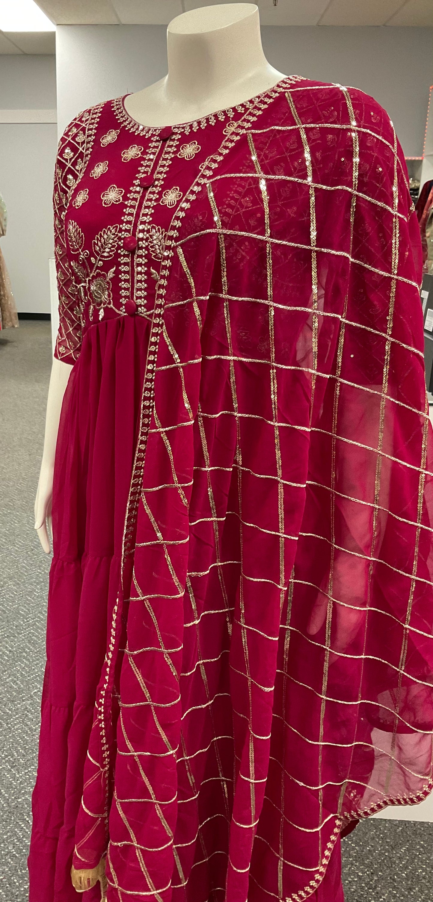 Classic Red Anarkali Suit