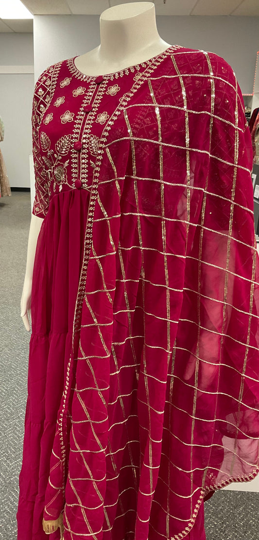 Classic Red Anarkali Suit