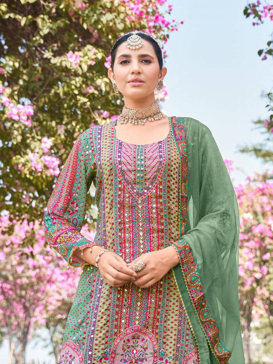 Pure viscose maslin with gota patiwork