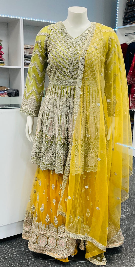 Stitched Woman Bridal Sharara Dress